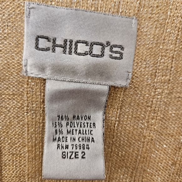 Chico's Gold Metallic Jersey - Chico's Size 2 - NWOT - Picture 4 of 9